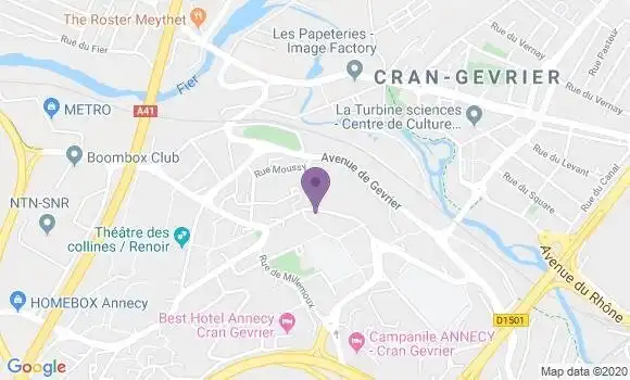 Localisation Banque Postale Agence de Cran Gevrier Vallon