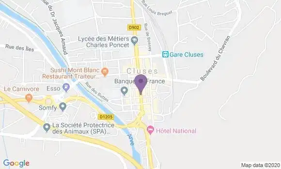 Localisation LCL Agence de Cluses