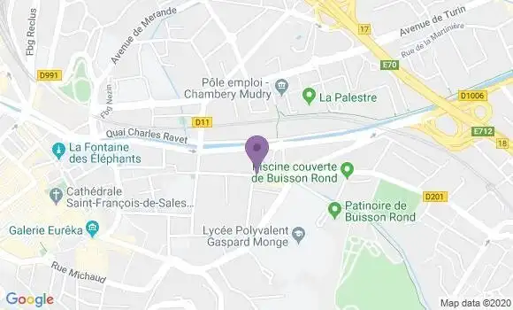 Localisation Banque Postale Agence de Chambéry Sud