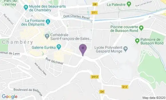 Localisation Banque Postale Agence de Chambéry Curial