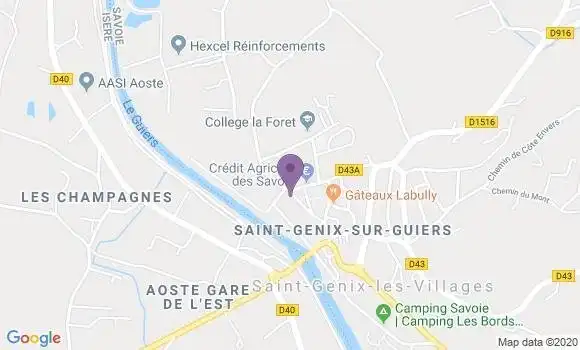 Localisation Banque Postale Agence de Saint Genix sur Guiers