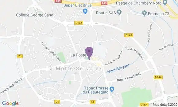 Localisation Banque Postale Agence de La Motte Servolex