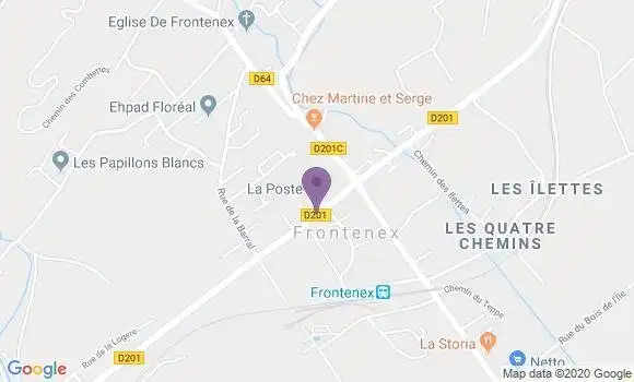 Localisation Banque Postale Agence de Frontenex