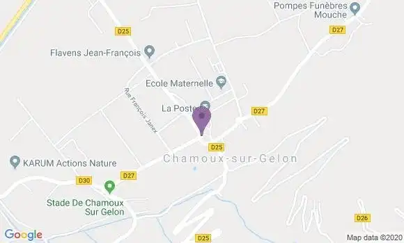 Localisation Banque Postale Agence de Chamoux sur Gelon