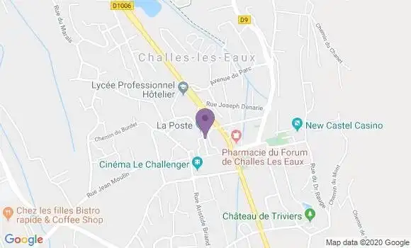 Localisation Banque Postale Agence de Challes les Eaux