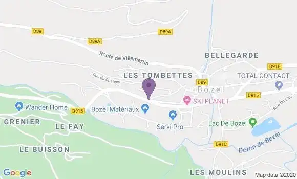Localisation Banque Postale Agence de Bozel