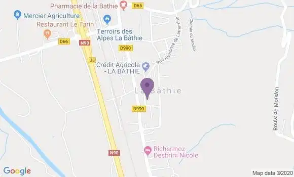 Localisation Banque Postale Agence de La Bathie