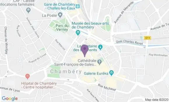 Localisation Banque Postale Agence de Chambéry Hôtel de Ville