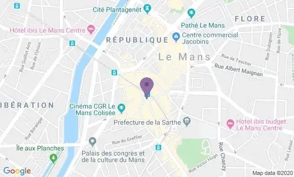 Localisation Banque Postale Agence de Le Mans République
