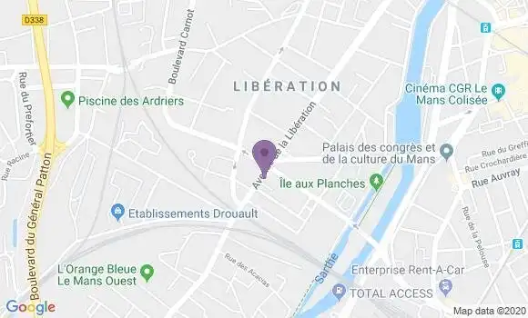 Localisation Banque Postale Agence de Le Mans Libération
