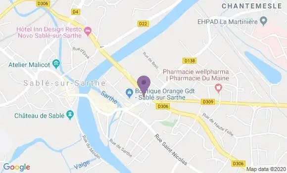 Localisation Banque Postale Agence de Sablé sur Sarthe