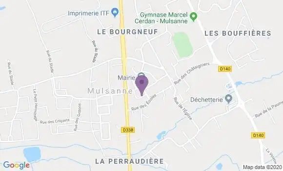 Localisation Banque Postale Agence de Mulsanne