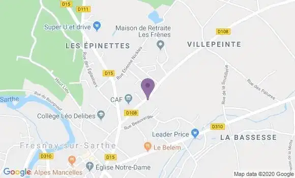 Localisation Banque Postale Agence de Fresnay sur Sarthe