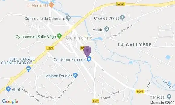 Localisation Banque Postale Agence de Connerre