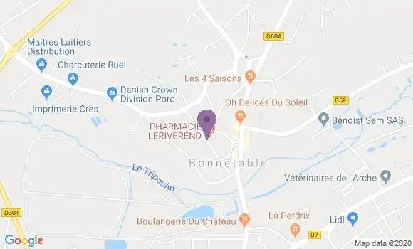 Localisation Banque Postale Agence de Bonnétable