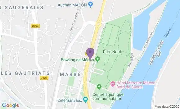 Localisation Banque Postale Agence de Mâcon Perrières