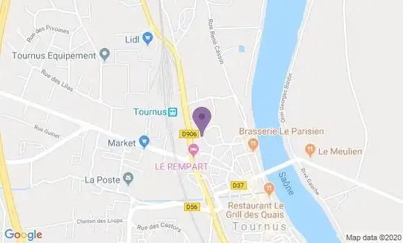 Localisation Banque Postale Agence de Tournus