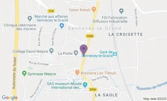 Localisation Banque Postale Agence de Sennecey le Grand
