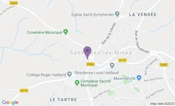 Localisation Banque Postale Agence de Sanvignes les Mines