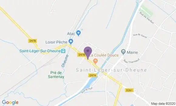 Localisation Banque Postale Agence de Saint Léger sur Dheune