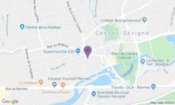 Localisation LCL Agence de Cesson Sévigné
