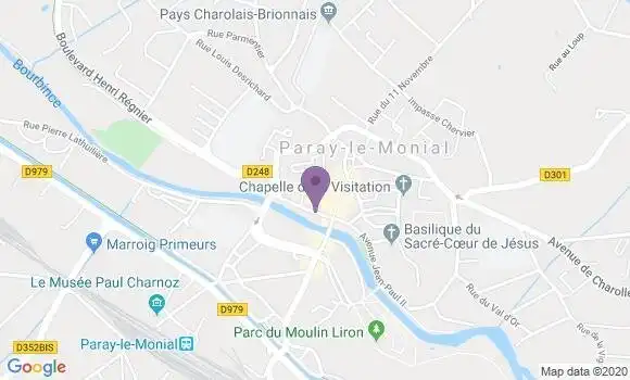 Localisation Banque Postale Agence de Paray le Monial