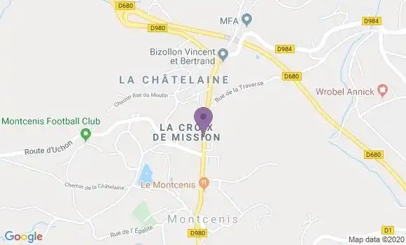 Localisation Banque Postale Agence de Montcenis