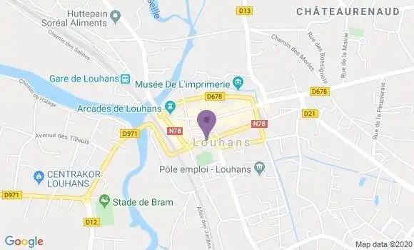 Localisation Banque Postale Agence de Louhans
