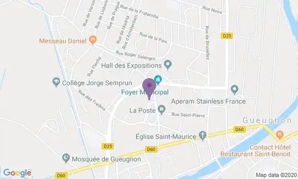 Localisation Banque Postale Agence de Gueugnon