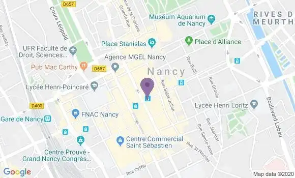 Localisation LCL Agence de Nancy