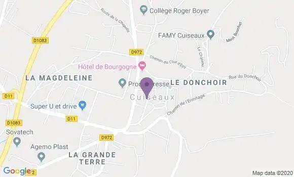 Localisation Banque Postale Agence de Cuiseaux
