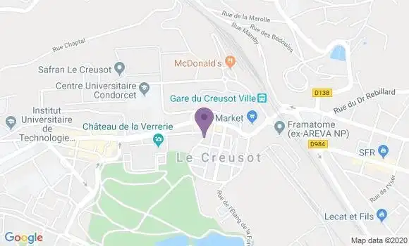Localisation Banque Postale Agence de Le Creusot