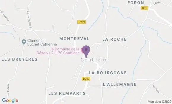 Localisation Banque Postale Agence de Coublanc