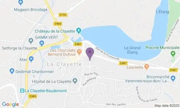 Localisation Banque Postale Agence de La Clayette