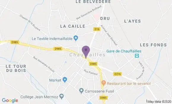 Localisation Banque Postale Agence de Chauffailles