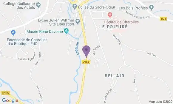 Localisation Banque Postale Agence de Charolles