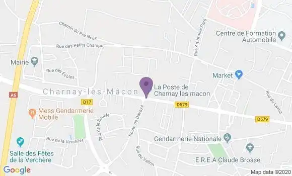 Localisation Banque Postale Agence de Charnay lès Mâcon