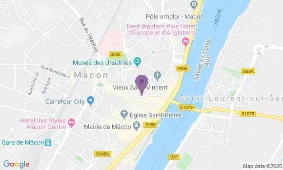 Localisation Banque Postale Agence de Mâcon Trois Tètes