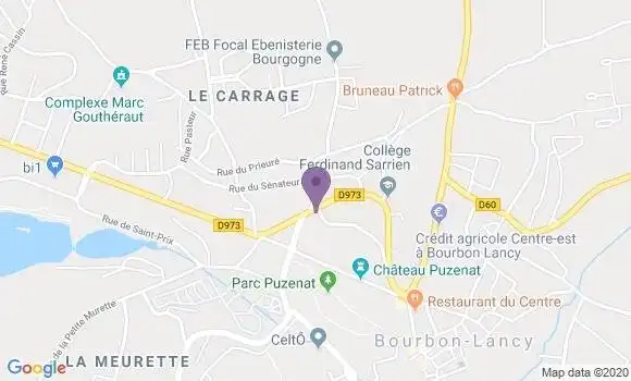 Localisation Banque Postale Agence de Bourbon Lancy