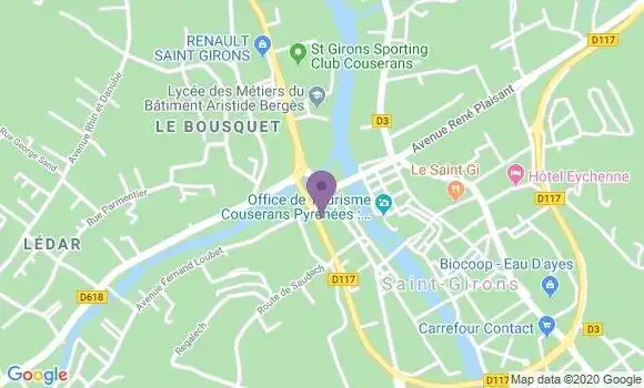 Localisation LCL Agence de Saint Girons