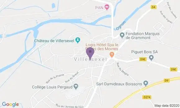 Localisation Banque Postale Agence de Villersexel