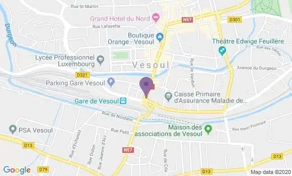 Localisation Banque Postale Agence de Vesoul Ile Verte