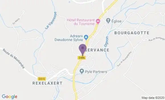Localisation Banque Postale Agence de Servance