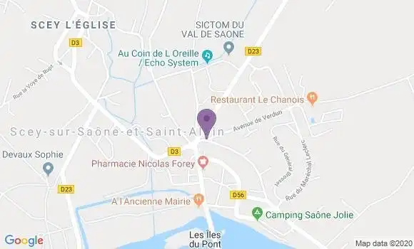 Localisation Banque Postale Agence de Scey sur Saône et Saint Albin