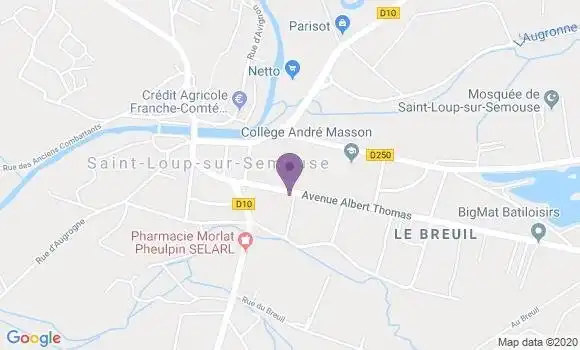 Localisation Banque Postale Agence de Saint Loup sur Semouse