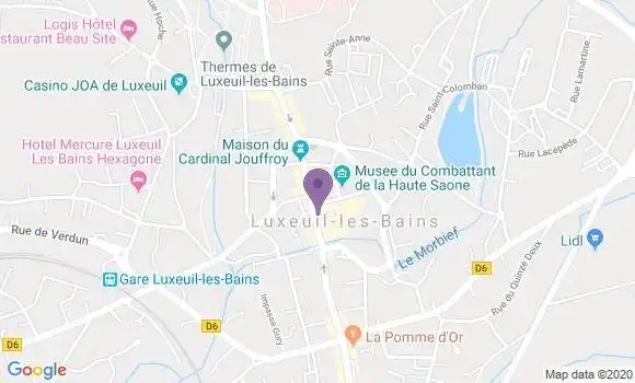 Localisation Banque Postale Agence de Luxeuil les Bains