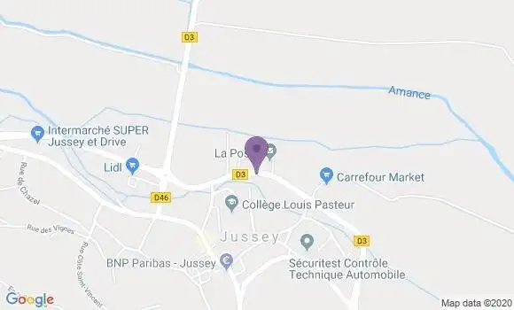 Localisation Banque Postale Agence de Jussey