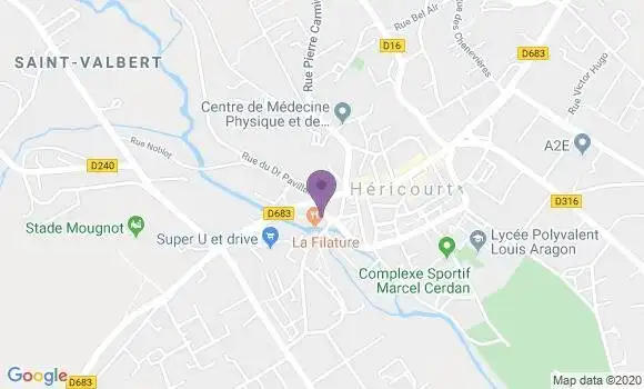 Localisation Banque Postale Agence de Héricourt