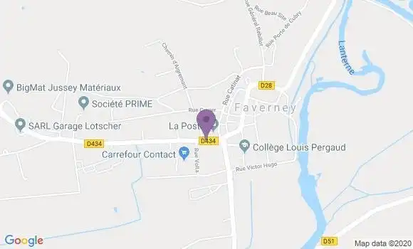 Localisation Banque Postale Agence de Faverney