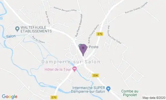 Localisation Banque Postale Agence de Dampierre sur Salon